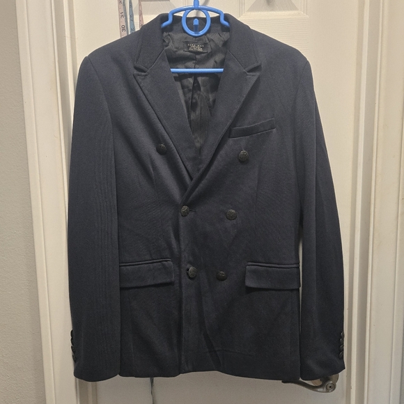 Zara Man double-breasted blazer Blue Crest Buttons Size L